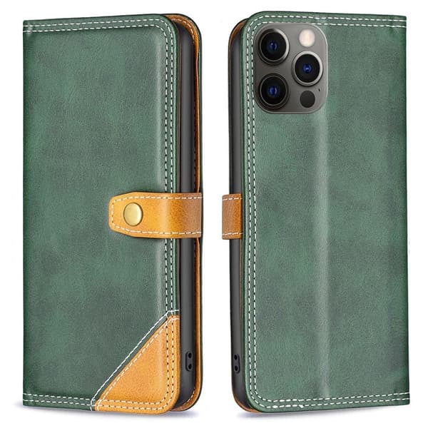 BINFEN tofarget læretui for iPhone 12 / iPhone 12 Pro - Grønn Green