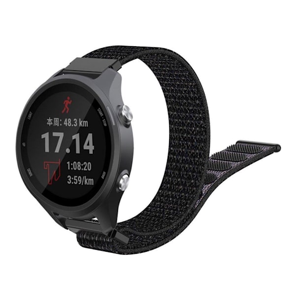 Garmin Forerunner 245 nylonurrem med velcro - helt sort Black