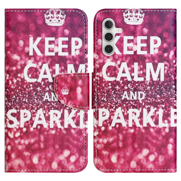 Wonderland Samsung Galaxy A54 Läppäkotelo - Keep Calm And Sparkle Pink
