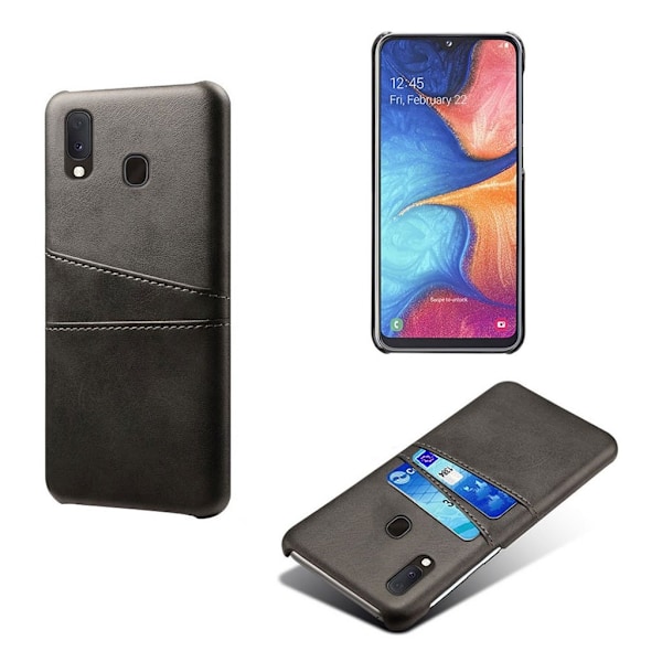 Dual Card Samsung Galaxy A20e cover - Sort Black
