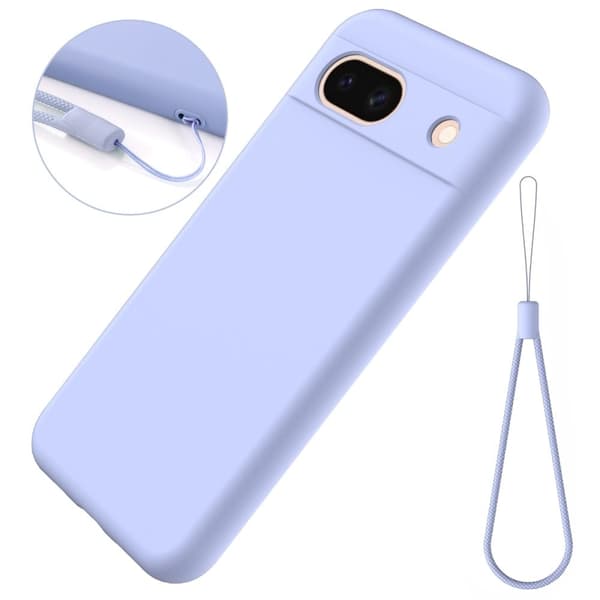 Matt Google Pixel 8A skal av flytande silikon - Lila Lila