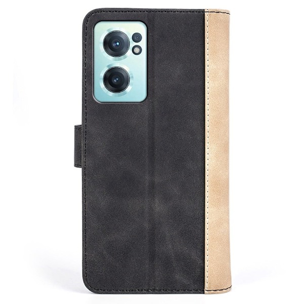 Tvåfärgat OnePlus Nord CE 2 5G fodral i läder - Svart Svart