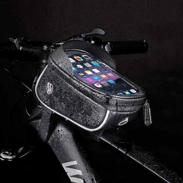 WHEELUP waterproof bicycle bike saddle bag for 6.2 inch Smartpho Black