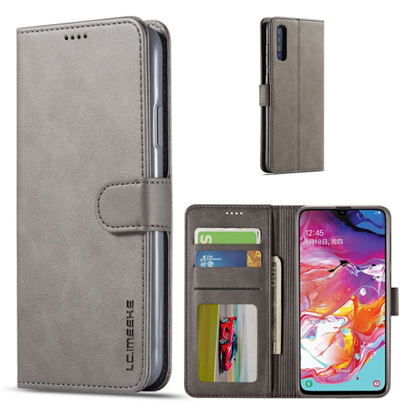 LC.IMEEKE Samsung Galaxy A70 Flip Etui - Grå Silver grey