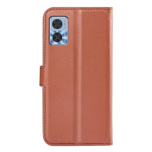 Classic Motorola Moto E22 Flippetui - Brun Brown