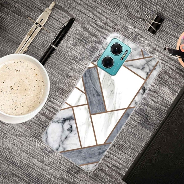 Marble design Xiaomi Redmi Note 11E kotelot - Harmaa / Valkoinen Marmori Laatta Multicolor