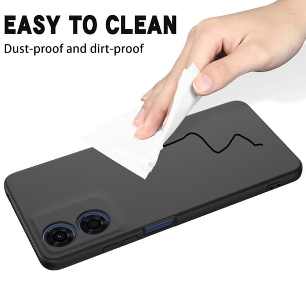 Matte Liquid Motorola Moto E14 silikone cover - Sort Black