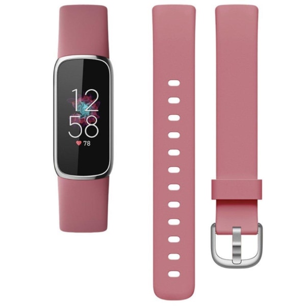 Fitbit Luxe enfärgat klockarmband i silikon - Rosa / Storlek: L Rosa