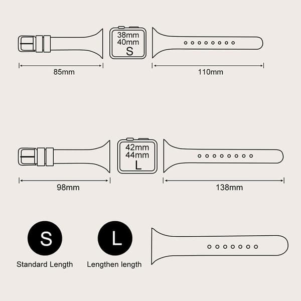 Apple Watch Series 41mm - 40mm - 38mm bånd Blød silikone urrem - Grå Silver grey