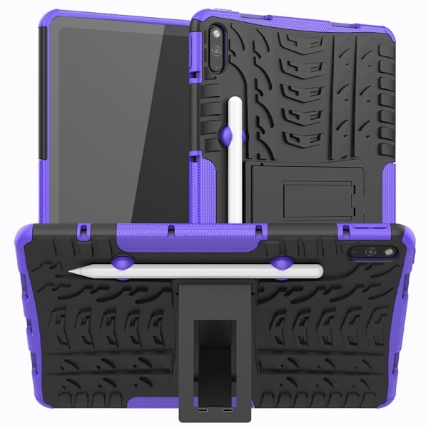 Däckmönstrat kickstand-fodral för Huawei MatePad 10.4 - Lila Lila