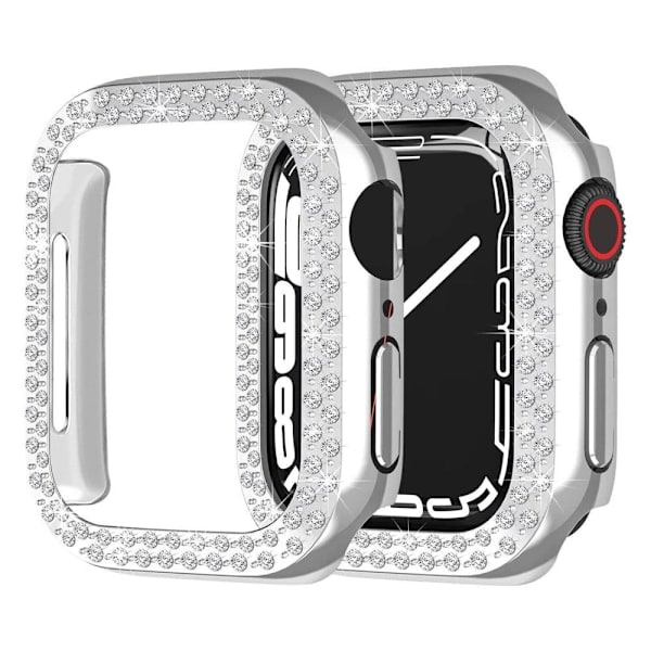 Apple Watch SE 2022 (44mm) cover med rhinestone-dekor - Sølv Silver grey