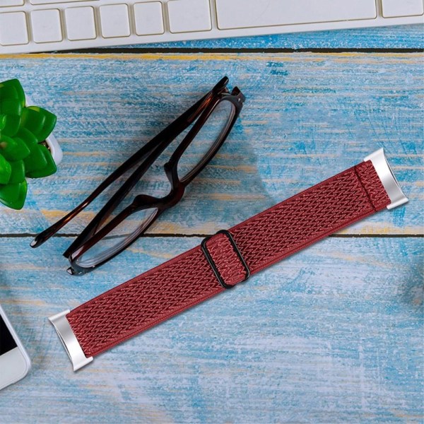 Fitbit Charge 5 elastisk nylon-urrem - Rød Red