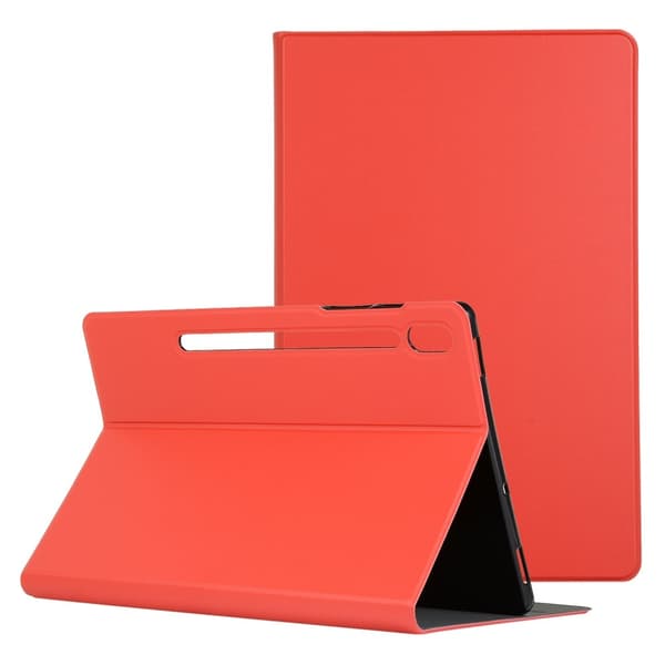 Shockproof Vegan Leather Shockproof Folio Stand Tablet Case Cover Protector Lenovo Tab P12 Pro - Red Red