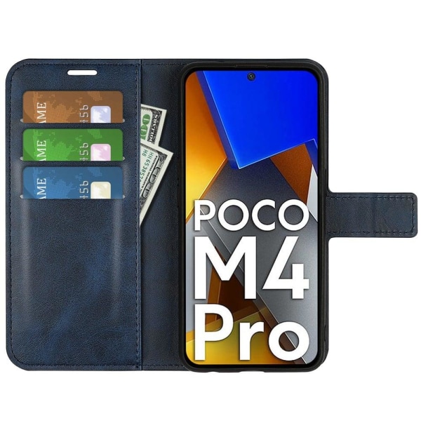 Xiaomi Poco M4 Pro læderetui med pung - Blå Blue