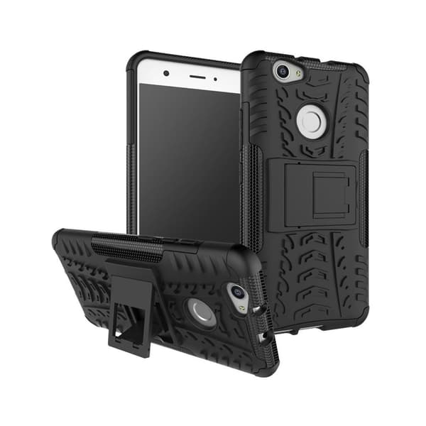 Huawei Nova hybriddeksel m. kickstand og dekktekstur - Svart Black