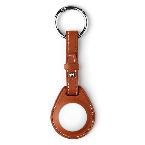 AirTags leather cover with keyring - Brown Brun