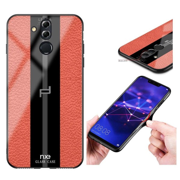 NXE LELCA serie Huawei Mate 20 Lite texturskal med härdat glas - Orange Orange