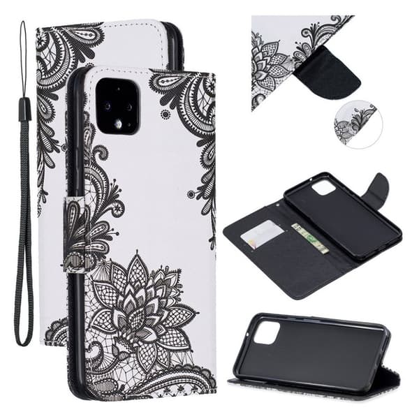 Wonderland Google Pixel 4 XL veske - Svart blomst Black