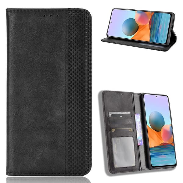 Bofink Vintage Xiaomi Redmi Note 10 Pro / Xiaomi Redmi Note 10 Pro Max nahkakotelo - Musta Black