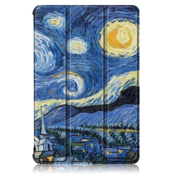 Huawei MatePad T10 pattern tri-fold leather case - Starry Sky Blue