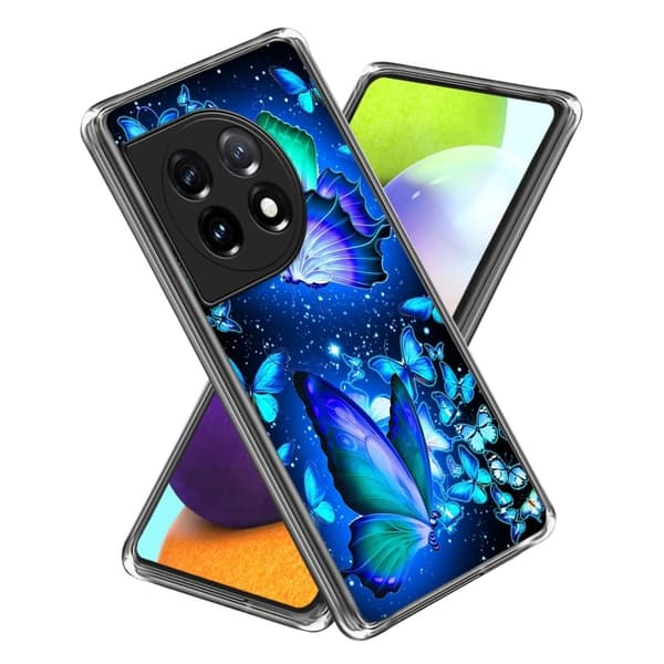 Deco OnePlus Ace 3 / OnePlus 12R deksel - Blå Sommerfugler Blue