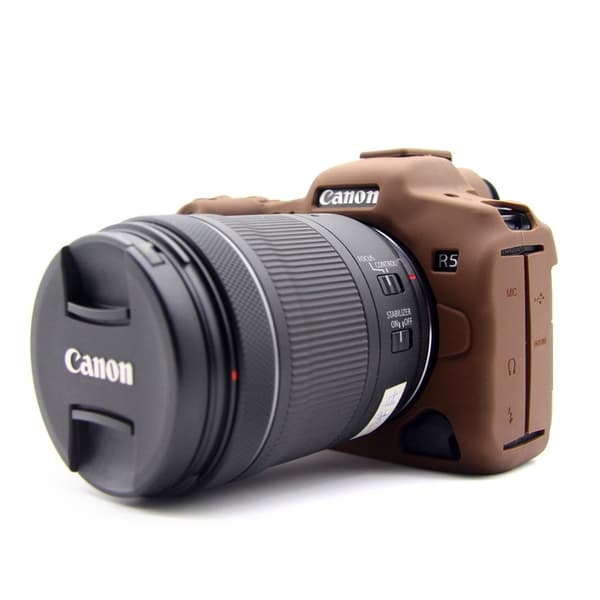 Canon EOS R5 silikonikotelo - Kahvi Brown