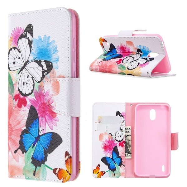 Wonderland Nokia 1.3 Etui - Sommerfugle og Blomster Multicolor