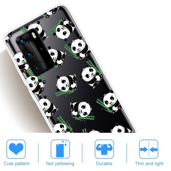 Deco Huawei P40 kuoret - Söpö Panda Multicolor