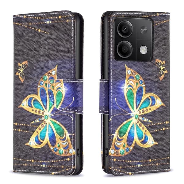 Wonderland Xiaomi Redmi Note 13 4G flip etui - Smykke Sommerfugl Blue