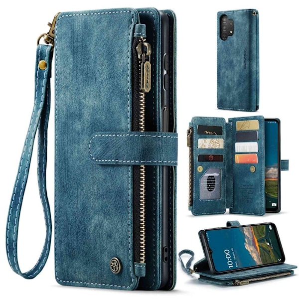 CaseMe Samsung Galaxy A13 5G etui med lynlås og pung - Blå Blue