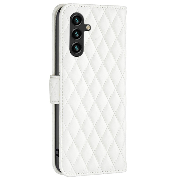 Rombemønster, matt flip-deksel for Samsung Galaxy A05s - Hvit White