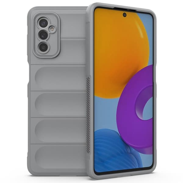 Mjukt greppformat Samsung Galaxy M52 5G skal - Silver/Grå Silvergrå