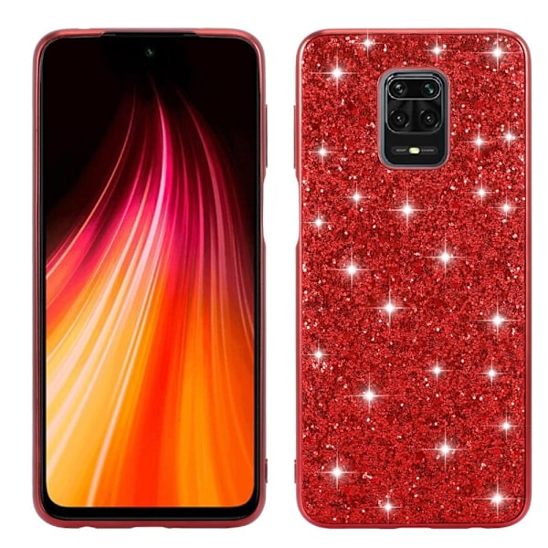 Glitter Xiaomi Redmi Note 9 Pro Max / Xiaomi Redmi Note 9 Pro / Xiaomi Redmi Note 9S skal - Röd Röd