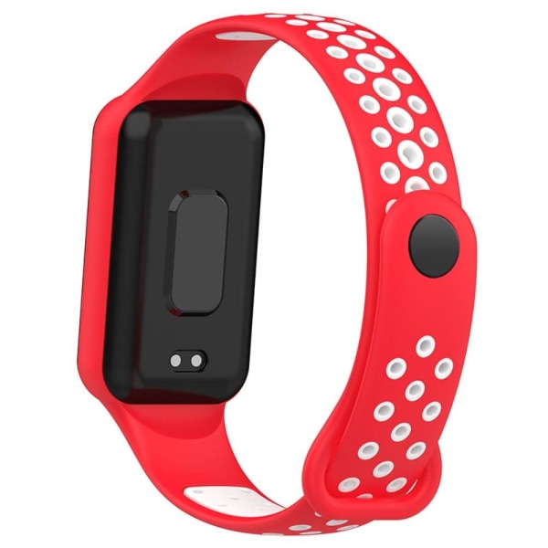 Amazfit Band 7 kaksivärinen silikonikellon hihna - Punainen / Valkoinen Red