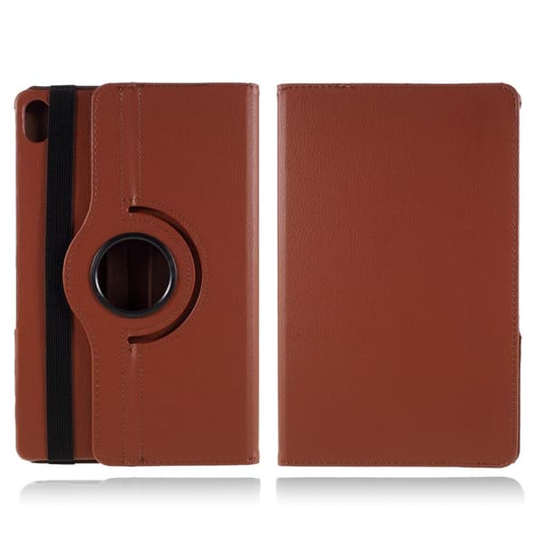 Lenovo Tab P11 360 graders roterbart läderfodral - Brun Brun
