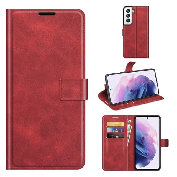 Læderetui med Pung til Samsung Galaxy S22 Plus - Rød Red
