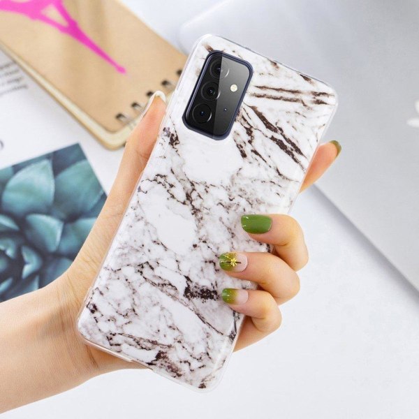 Marble Samsung Galaxy A72 5G Etui - Grå Marmor Silver grey