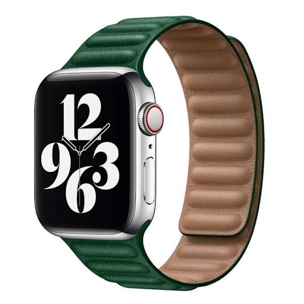 Klockarmband i äkta läder för Apple Watch Series 8 (41mm) - Alfalfa Grön