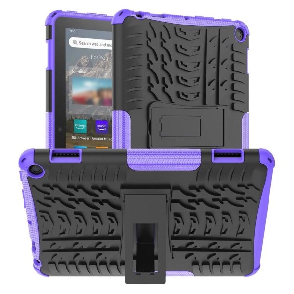 Tire pattern kickstand case for Amazon Fire 8 HD (2022) - Purple Lila