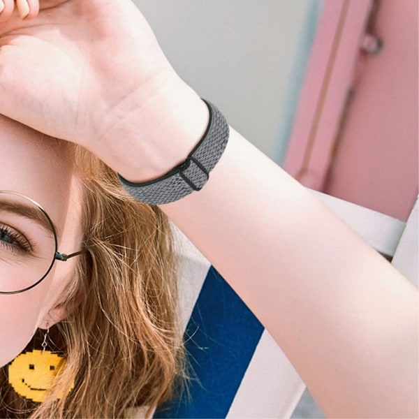 Amazfit GTR 47mm / Pace elastiskt klockarmband med justerbart spänne - Mörkgrå Silvergrå
