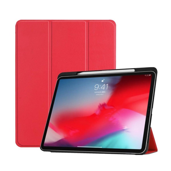 iPad Pro 11 inch (2018) triangel vikbart syntetläder skydssfodra Röd