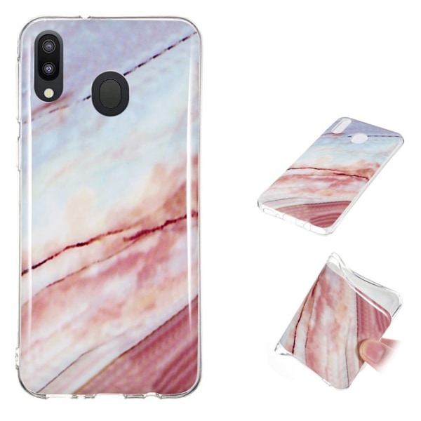 Marmormotiv Samsung Galaxy M20 skal - Blå/Ros Marmor Blå