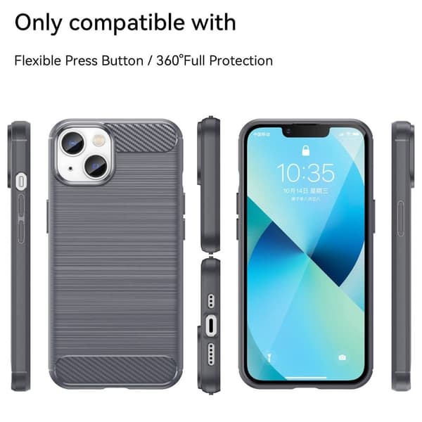 Carbon Flex Etui iPhone 14 Plus - Grå Silver grey