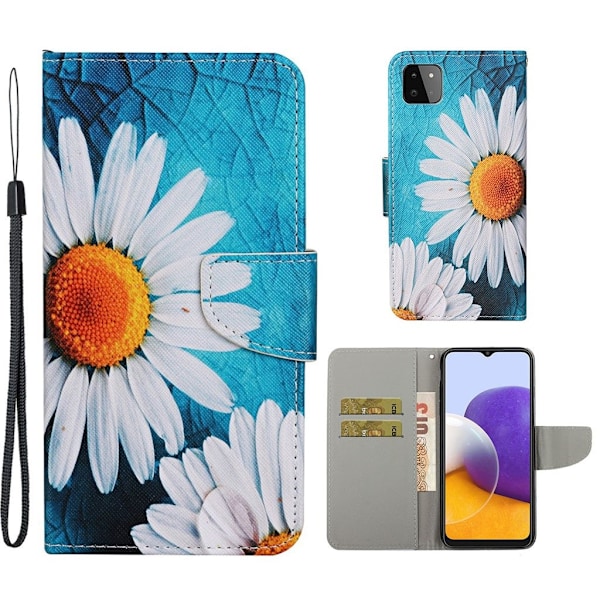 Wonderland Samsung Galaxy A22 5G Flip etui - Krysantemum Multicolor