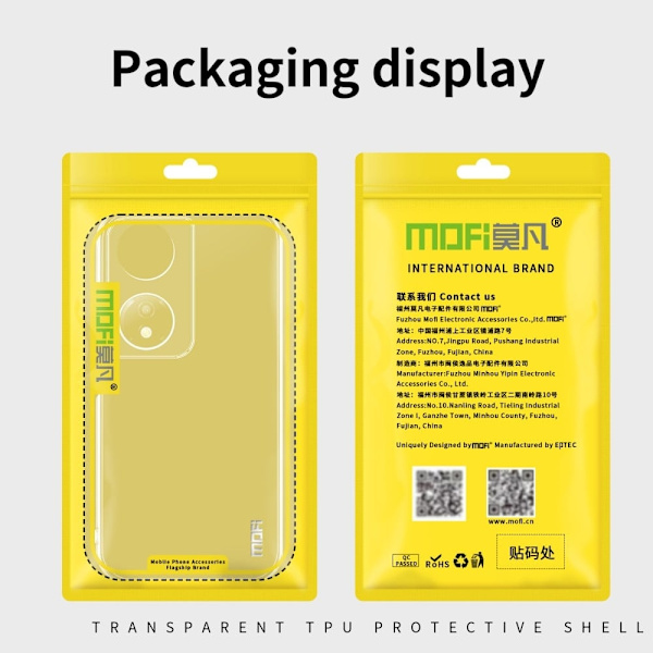 MOFI slim shield til Honor X7b - Gennemsigtig Transparent