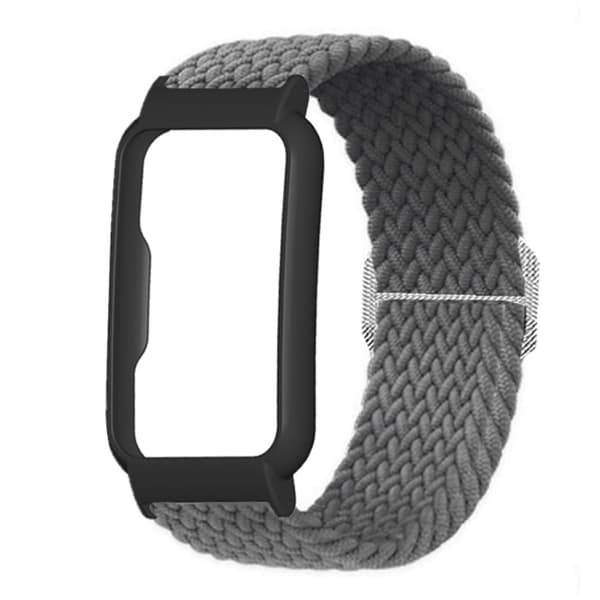 Oppo Watch Free elastiskt klockarmband i nylon - Grå / Svart Silvergrå