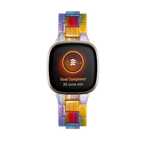 Fitbit Sense 2 / Versa 4 harpiksrem med metallspenne - Regnbue Multicolor