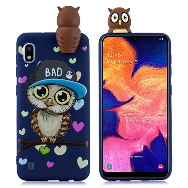 Cute 3D Samsung Galaxy A10 / M10 deksel - Mann Owl Multicolor