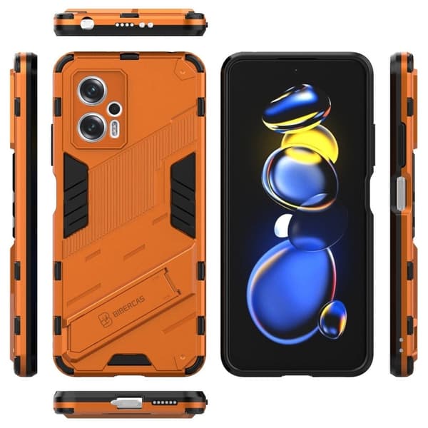 Shockproof Hybrid Deksel med A Modern Touch til Xiaomi Poco X4 Gt / Note 11t Pro / 11t Pro Plus - Oransje Orange