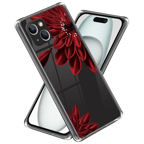 Deco iPhone 15 deksel - Rød Blomst Red
